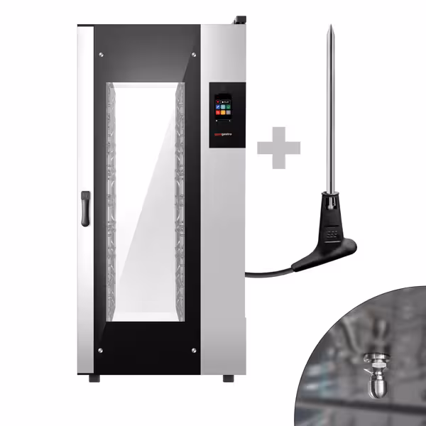 Commercial Electric Combi Oven - Touchscreen Controls - 20x GN 1/1 or 10x GN 2/1 - incl. Automatic washing system, Core temperature probe, HACCP monitoring, Wi‑Fi & USB