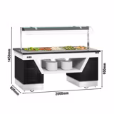 Buffet counter cold BELFAST - 2000mm - with cooling tray & castors - for GN 1/1