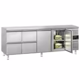 Koelwerkbank ECO - 2230x700mm - 553 liter - met 2 deuren - met 4 lades