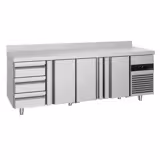 Koelwerkbank PREMIUM - 2330x700mm - met 3 deuren - met 3 lades - met opstand