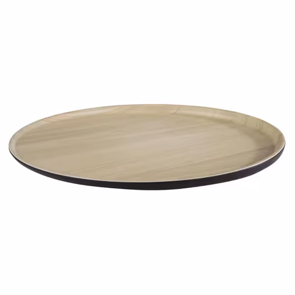 (6 pcs) Serving Tray - FRIDA - Melamine - Ø315mm - Height: 25mm - Black/Beige