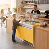 Ice Cream Serve Over Counter | LIAM - 1310mm - Static cooling - with LED lighting - for 10 x 5 litres Napoli pans - Yellow