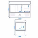 Banco pizza refrigerato PREMIUM - 1400x700mm - con 2 porte & 2 cassetti - piano in granito