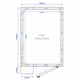 Ruostumattomasta teräksestä kylmähuone - 1500x2100 mm - 4,80 m³ - sisältää kylmäkoneikon