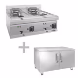 Friteuza electrica - 10 + 10 litri (18 kW) - incl. suport cu 2 usi
