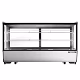 Vitrine réfrigérée de table - 200L - 1219mm - Double vitrage - avec 2 étagères en verre - portes coulissantes vitrées arrière