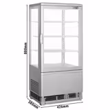 Vetrina refrigerata da banco - 68l - 428mm - 1 porta a battente in vetro - con 4 ripiani - LED interni