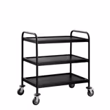 Chariot de service – 800x500 mm – avec 3 surfaces de rangement – Noir