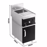 Eléctrico Cocedor de pasta PROFESIONAL - 26L - 6kW - con grifo de vaciado - con mueble bajo con 1 puerta