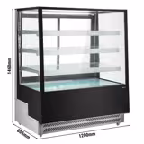 Koel- & Gebaksvitrine - 1200 mm - dubbele beglazing - met 3 schappen