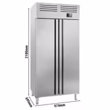 Dik Tip Derin Dondurucu Paslanmaz Çelik (AISI 304) PREMIUM PLUS - GN 1/1 - 745L - 2 Kapı & LED Aydınlatma - Monoblok Soğutma - Fanlı Soğutma - Otomatik Defrost - R290 Soğutucu Gaz