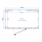 Koelcel - 2100x1200mm x H2010mm - 3,70m³ - isolatie 80mm - zonder motor - met 3 glaswanden