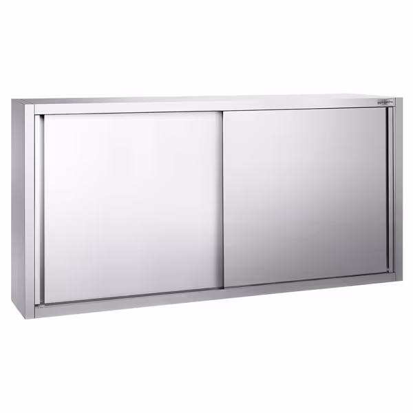 Nerezová nástěnná skříňka PREMIUM - 2000x400 mm - s posuvnými dveřmi - výška 1000 mm