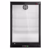 Commercial Back Bar Cooler - 600mm - 126L - with 1 glass hinged door - Black