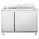 Spülschrank PREMIUM - 1200x600mm - mit Abfallbehälter & 1 Becken links