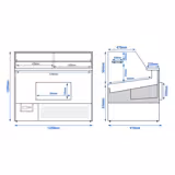 Serve Over Counter - 1330x910mm - double glazing - black front - capacity 169 litres