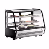 Countertop Display Fridge 160 litres – Curved glass - 2 shelves - 2 sliding doors - 0–12°C - Ventilated