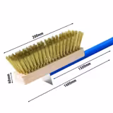 Pizza oven brush with Scraper - 200x1600x105mm - Brass bristles