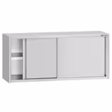 Edelstahl Wandhängeschrank ECO - 1600x400mm - mit Schiebetür - 650mm hoch