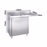 Armoire lave-vaisselle - 1200x700mm - avec 1 bac à gauche