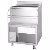 محطة كوكتيل - ستانلس ستيل - 600x600mm - مع بئر ثلج & حامل زجاجات أمامي