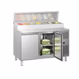 Commercial Saladette Prep Counter ECO - 1360x700mm - 2 Doors - for 7x GN 1/3