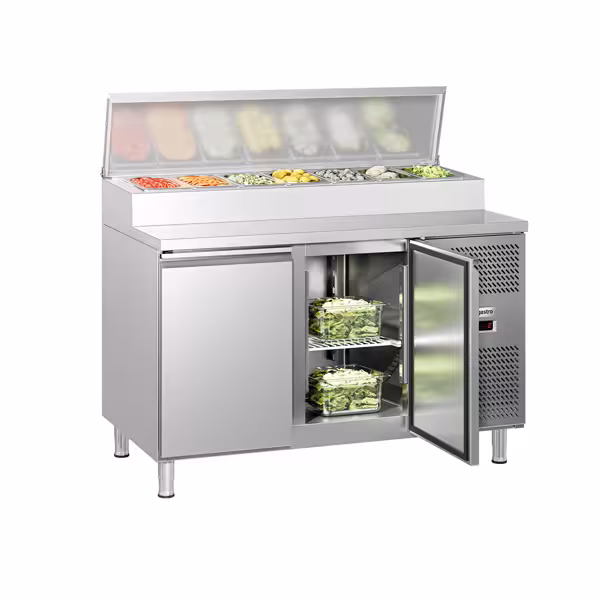 Mesa de preparação refrigerada ECO - 1360x700mm - com 2 portas - para 7x GN 1/3