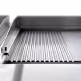 Commercial Induction Griddle - with Digital Controls - 10.0kW - Smooth/Ribbed Plate (half & half) - with Cabinet Base - 2 Doors