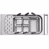 Coșuri paste făinoase - 1x 290x105x200 mm, 4x 140x105x200 mm | capacitate totală 2,4 kg - oțel inoxidabil AISI 304 - pentru mașina de fiert paste - fără limitator din teflon