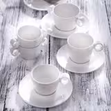 (6 szt.) LUX - Filiżanka do espresso [Maastricht] - 80ml - Elfenbein - sztaplowana