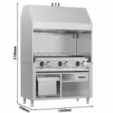 Commercial Gas Chargrill BERLIN - 1360mm - Freestanding - 790mm Deep - 6 Grill Grids - Cast-Iron Cooking Grids - 21kW