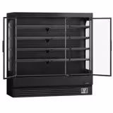 Wandkoelmeubel - 1940mm - 893L - met 3 glazen draaideuren (dubbelglas) & 4 schappen - Zwart