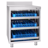 Armario de trabajo - para máquina de café - acero Inox. - 647x600mm - con 3 cajones para cestas de vajilla