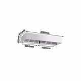 Commercial Wall-Mounted Extraction Canopy – 3000mm – with Baffle Filters & Lighting 