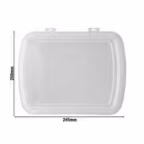 (60 pieces) Rectangular Reusable Meal Container Lids – 245x200 mm - Transparent - Polypropylene (PP)
