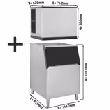 Machine à glaçons - Cubes - 212 kg/24 h - y Bac à glaçons