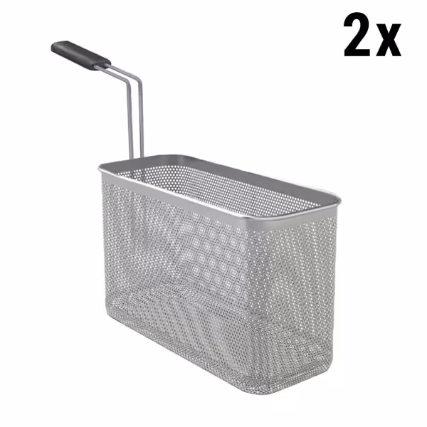 (2 uds) 2x 1/2 Cesto para pasta 700 Serie - 330x140x200mm - acero inoxidable - compatible con GNB499E, GNB899E, ENB499P
