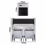 IJsblokjesmachine - Nugget - 335 kg/24 h - incl. ijsopslagbunker en transportwagen