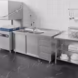 Meuble évier ECO - 1400 x 600 mm - avec 3 tiroirs & 2 bacs à gauche