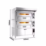 Cuptor pentru pizza cu gaz - 6 + 6x33 cm - incl. hota și dospitor