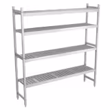 Scaffale in alluminio anodizzato - 1611x1800mm - Profondità: 460mm - con 4 ripiani (REGOLABILI) - Portata: 600kg