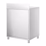 Mesa armario inox PREMIUM - 600x700mm - con estante intermedio & con peto