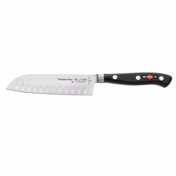 F. DICK | Premier Plus - Cuchillo Santoku - con filo festoneado - Hoja: 140mm