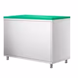 Edelstahl Arbeitsschrank PREMIUM - 1000x700mm - mit Schiebetür - inkl. Schneideplatte Grün