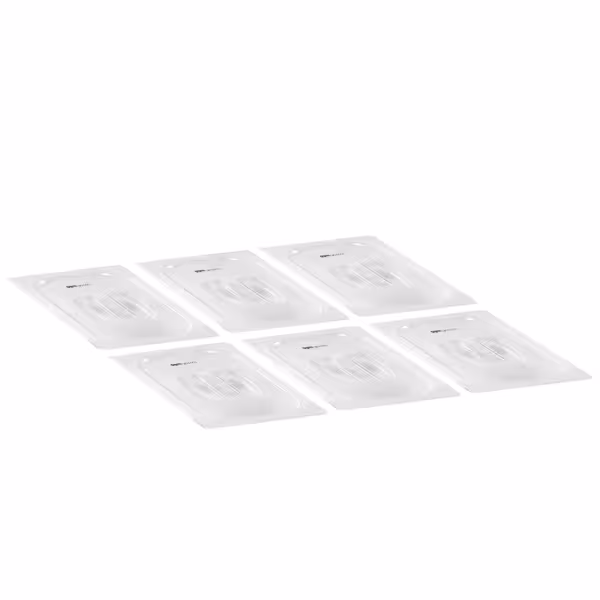 (6 stuks) polycarbonaat - GN-deksel GN 1/4 - hoogte: 23mm - 265x162mm - transparant