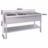 Diskbänk ECO 1,8m - 2 Ho vänster L 50 x B 40 x D 25 cm