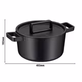 WMF | FLAVOUR - Topf - Ø 240mm - Gusseisen - 5,2 Liter - inkl. Deckel - Schwarz