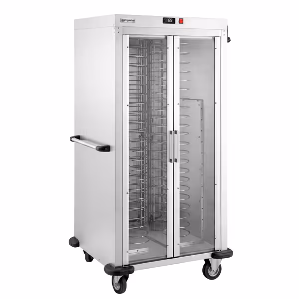 Bordenwagen - verwarmd - 1,6 kW - voor 88 borden - met 2 glazen deuren