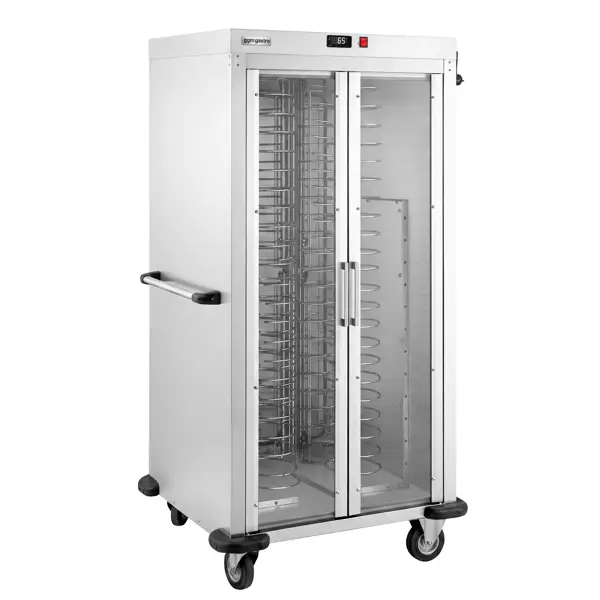 Tellerwagen - beheizt - 1,6 kW - für 88 Teller - mit 2 Glastüren