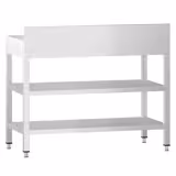 Edelstahl Arbeitstisch PREMIUM - 800x700mm - mit Grundboden, Aufkantung & Zwischenboden